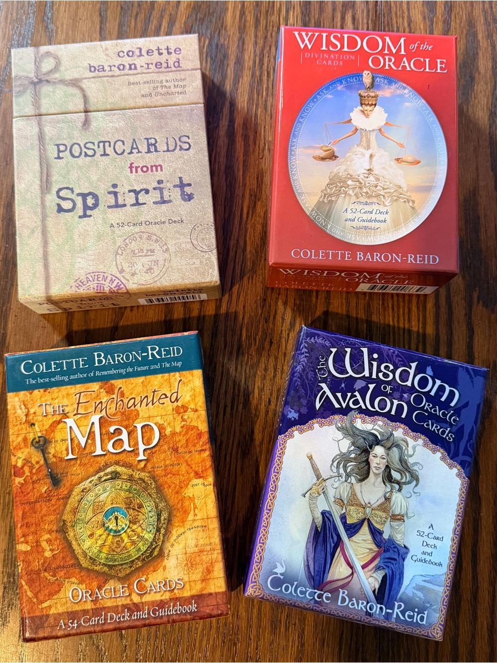 4 Oracle Decks By Colette Baron-Reid Wisdom, Enchanted, Postcards, Avalon